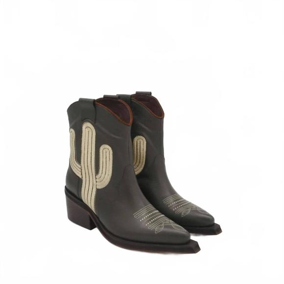 NEW STIVALI NEW YORK women's oasis western cowboy booties in olive